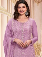 Light Purple Faux Georgette Designer Salwar Kameez